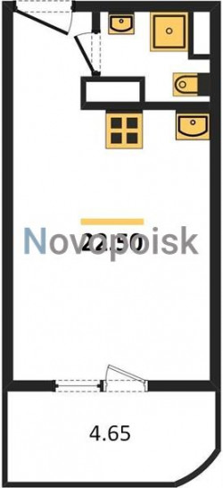 Студия 22.5 м²